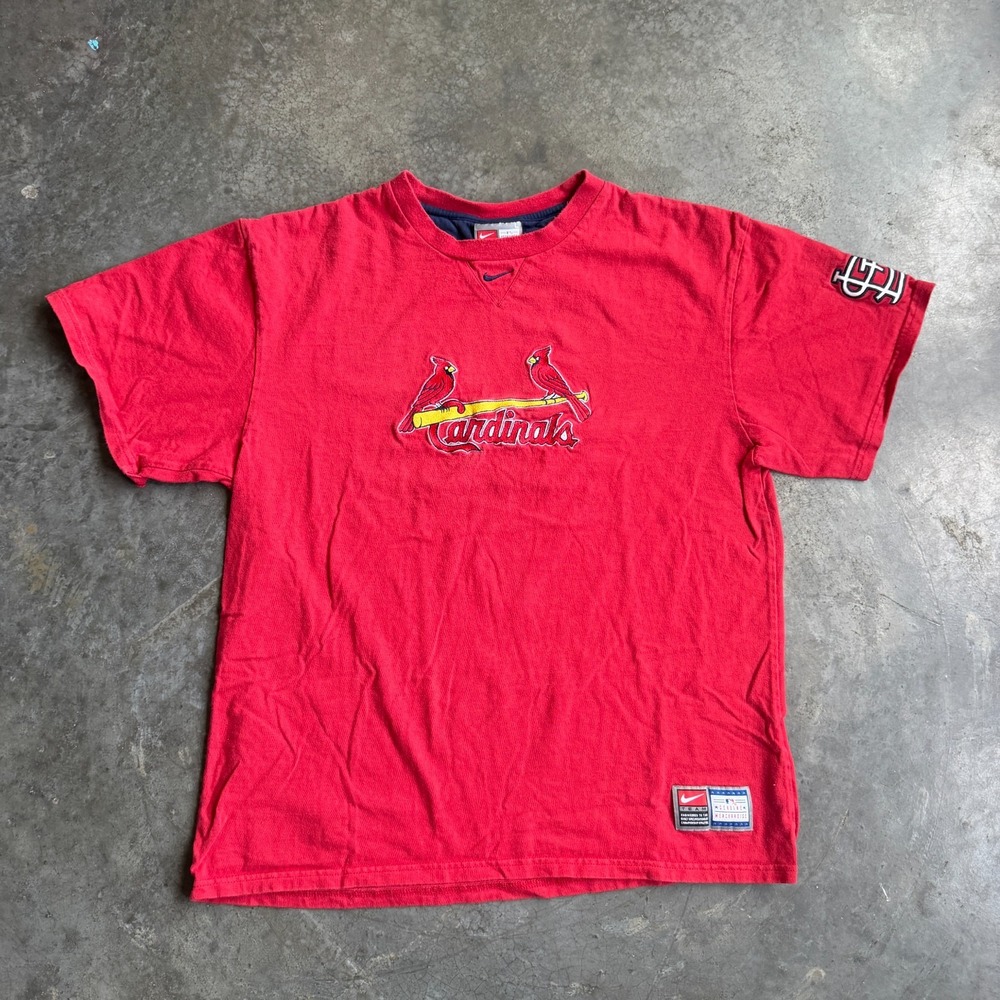 Vintage St. Louis Cardinals T-Shirt Mens Large Red Nike Center Swoosh MLB Y2K